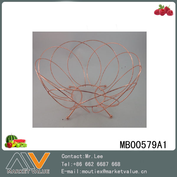 MB00579A1 Lotus Shape Fruit Basket With Gold Plating