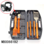 11Pcs Wood Handle Bbq Tools In Plastic Case