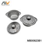 6PK Aluminum BBQ Pan Square in Polbag