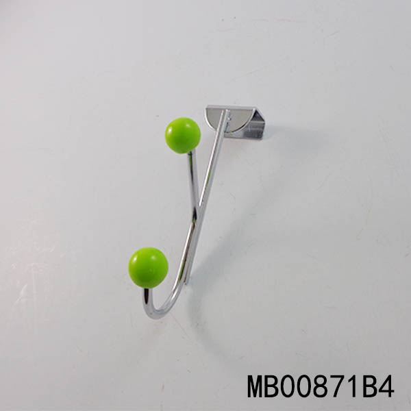 MB00871B4 S/S Chrome Behide Door Hook With 2Pcs Resin Bead