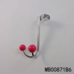 S/S Chrome Behide Door Hook With 2Pcs Resin Bead