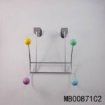 S/S Chrome Door Hook With 2 Hooks Resin Bead