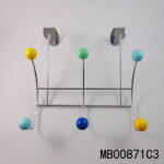 S/S Chrome Door Hook With 3 Hooks Resin Bead