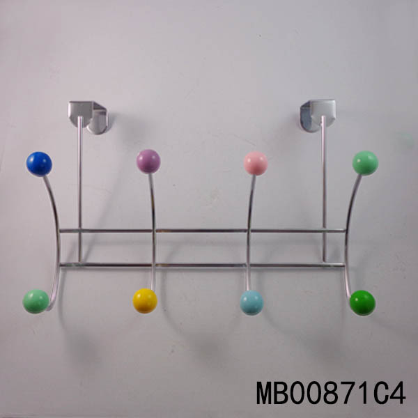 S/S Chrome Behide Door With 4 Hooks Resin Bead