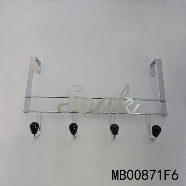 S/S 4Pcs Resin Bead Door Hook With Soak Word
