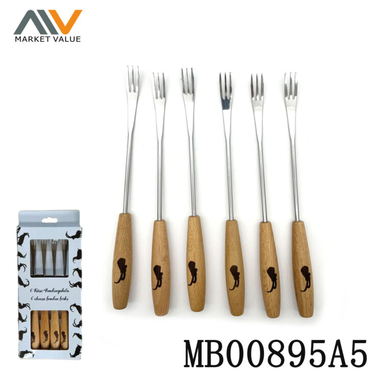 6Pcs Fondue Forks With Wood Hand
