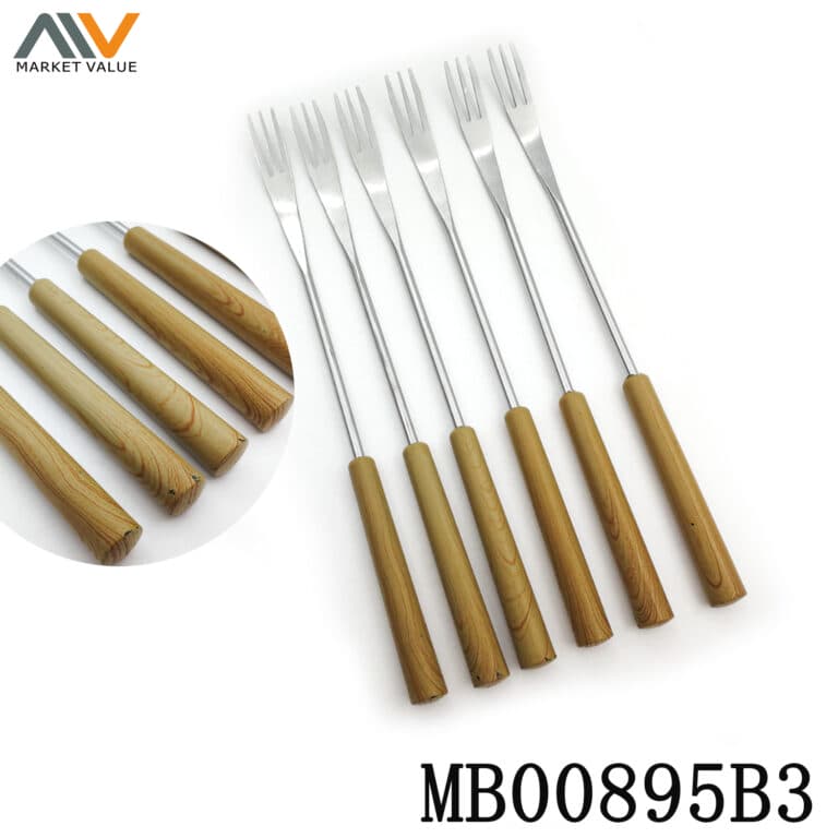 6Pcs Plastic Handle Bbq Fork