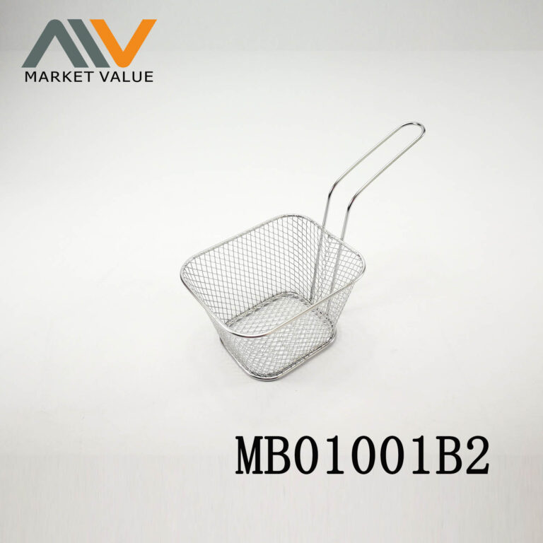 Small Ss Rectangle French Fry Serving Basket
