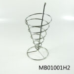 French Fry Serving Basket Chrome Tag