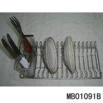 Chrome Bowl & Dish Stand + Plastic Cutlery Holder Shrink
