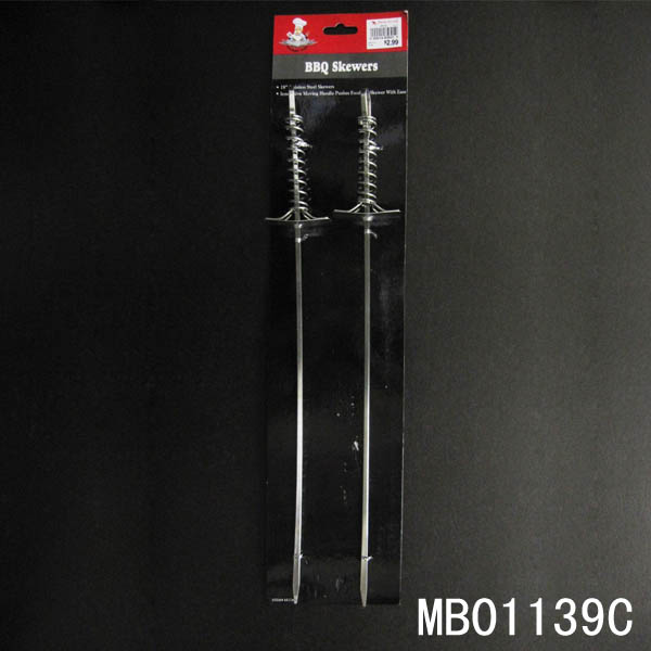 MB01139C 2Pcs Bbq Skewer Stainless Steel