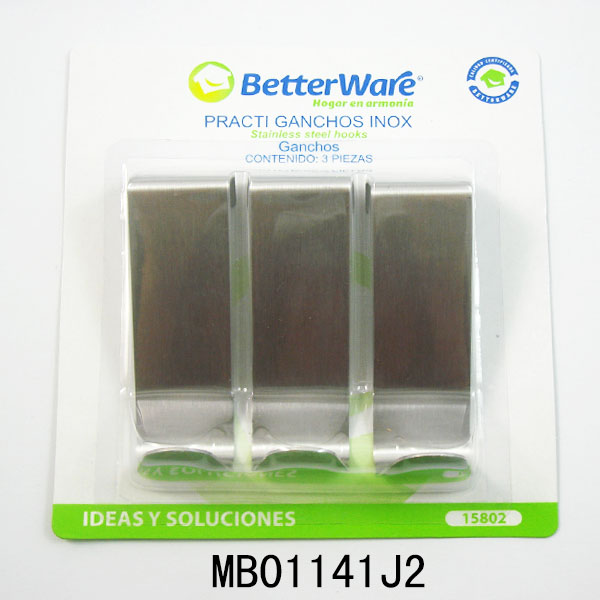 MB01141J2 3Pcs S/S Door Hooks
