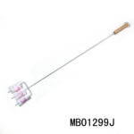 Wooden Handle Chrome Long Bbq Skewer