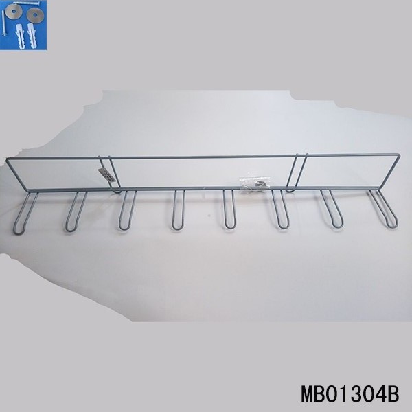 Metal Rack With 8 Hooks With Screws， Sping And Dowels Silver Colour
