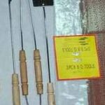 3Pcs Bbq Tools Wooden Handle