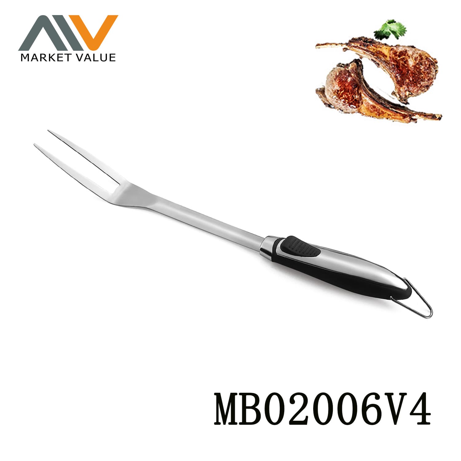 MB02006V4 Bbq Fork Tpr Handle S/S Bbq Tools