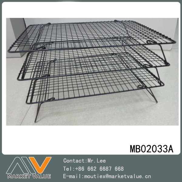 MB02033A Set Of 3Pcs Square Grid Cooking Tray In White Box