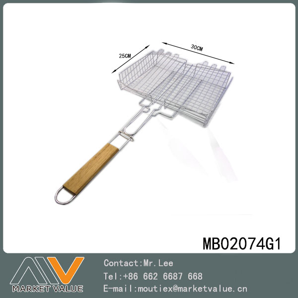MB02074G1 Bbq Net Brown Wooden Handle Tag