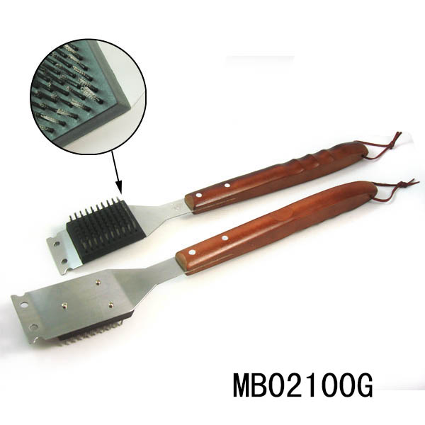 MB02100G Wooden Handle S/S Brush