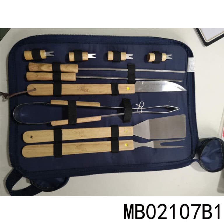 Sets Of 10Pcs Bbq Tools With Oak Handle
