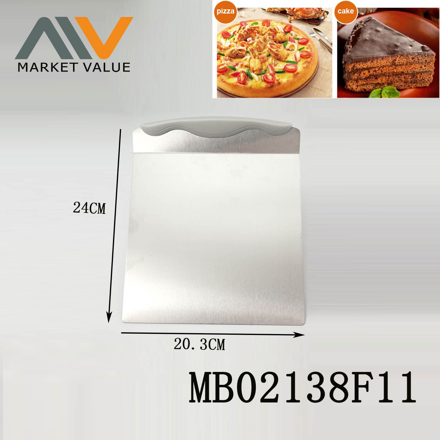 MB02138F11 S/S Pizza Shovel With Pp Handle