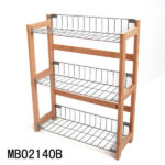 3 Layer Bamboo With Wire Store Shelf
