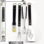 4Pcs Wooden Handle Bbq Tools With Can Opener D/B