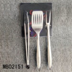 3Pcs S/S Bbq Tools(Food Tong/Shovel/Fork) D/B