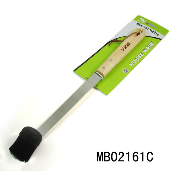 MB02161C Oak Wood Handle Silicone Food Brush