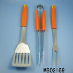 3Pcs Tpr Handle S/S Bbq Tools(Fork/Shovel/Tong)