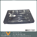 15Pcs Bbq Set With Abs Handle In Windows Box With Tray