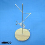 Chrome Mug Holder W. Wood Base