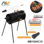 BBQ Charcoal Grill with Thermometer in Color Box