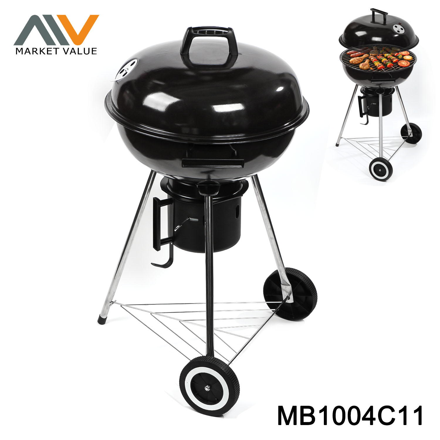 MB1004C11 BBQ Charcoal Grill with Ash Catcher in Color Box