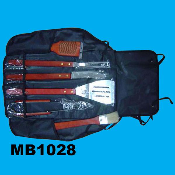 MB1028 6Pcs Wood Handle Bbq Tools
