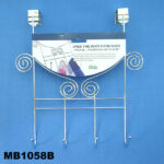 4 Hook Chrome Over The Door Hook With Card
