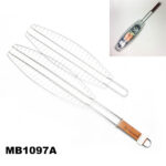 Bbq Fish Broiler W/Wooden Handle
