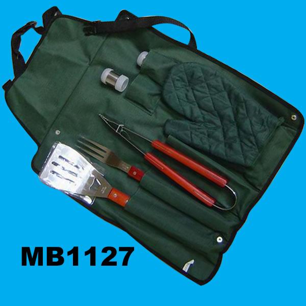 MB1127 6Pcs Wooden Handle S/S Bbq Tools