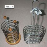 Cutlery Basket W/Wooden Bottom