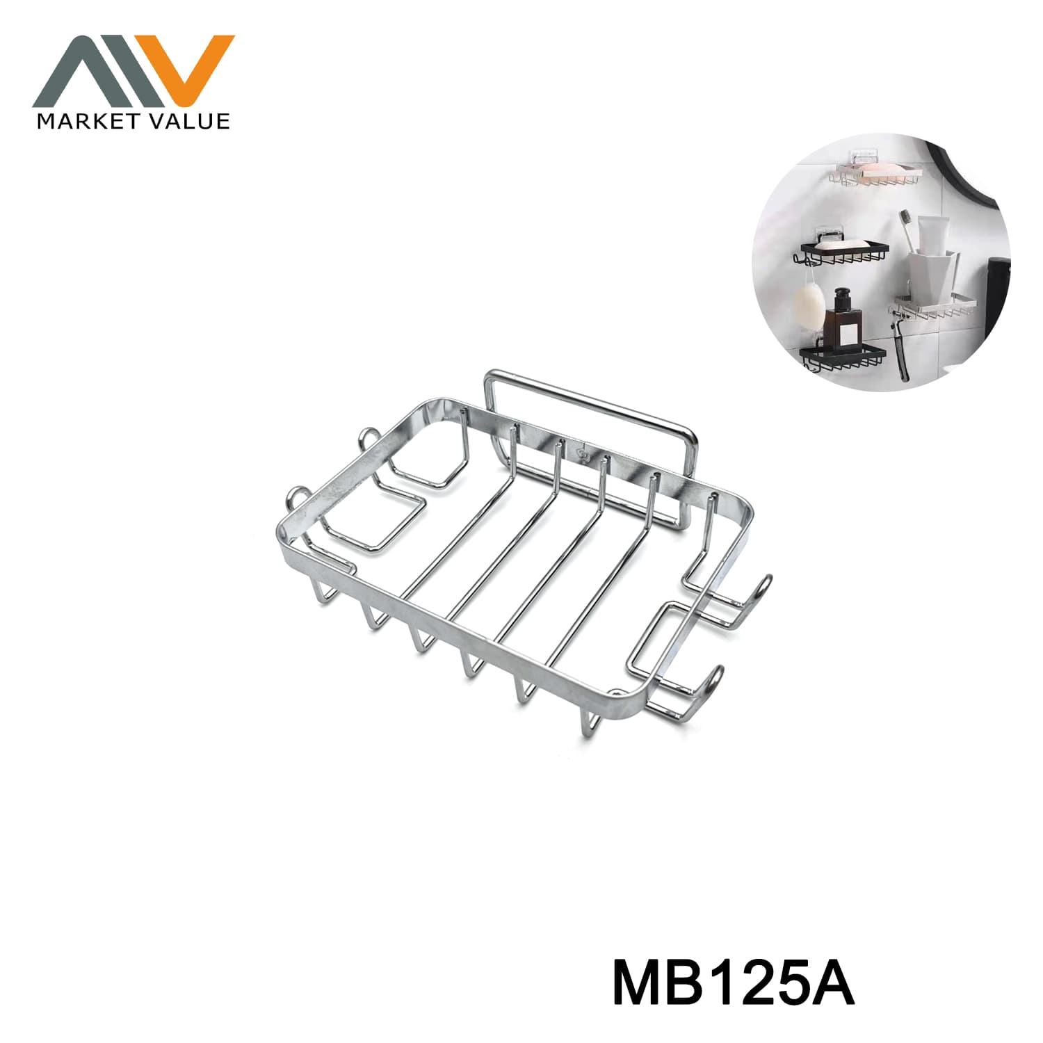 MB125A Chrome Soap Holder Tag