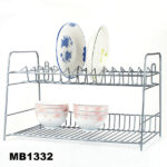 2 Level Bowl&Disc Shelf Double Coating Insert Card30X20Cm White Colour