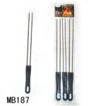 3Pcs Food Skewer W/Plastic Handle