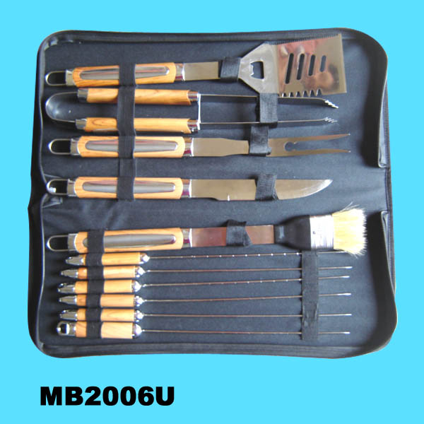 MB2006U 11Pcs Bbq Tools Plastic Handle In Pouch