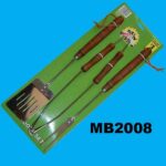 3Pc Wood Handle Bbq Tools