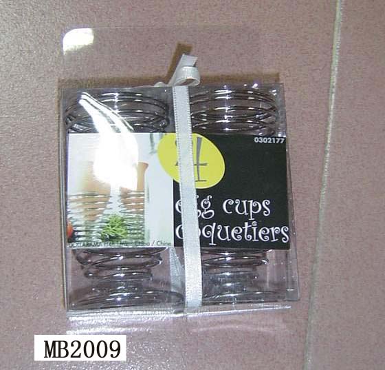 MB2009 4Pcs Egg Stand Chrome Plate In Pvc Box