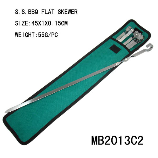 MB2013C2 6Pcs S.S.Bbq Flat Skewer B/C