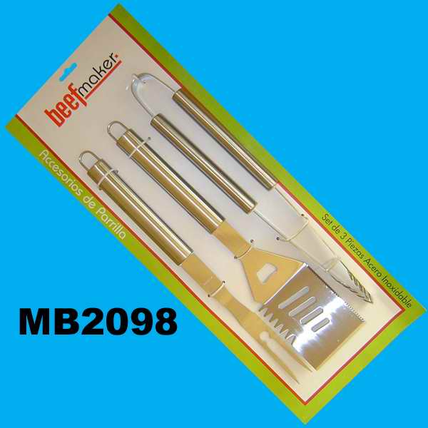 MB2098 3Pc S/S Bbq Tools