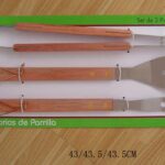 3Pc Wood Handle Bbq Tools