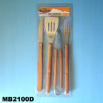 4Pcs Bbq Set Wooden Haqndle D/B