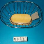 Ellipse Fruit Basket W/Wood Bottom